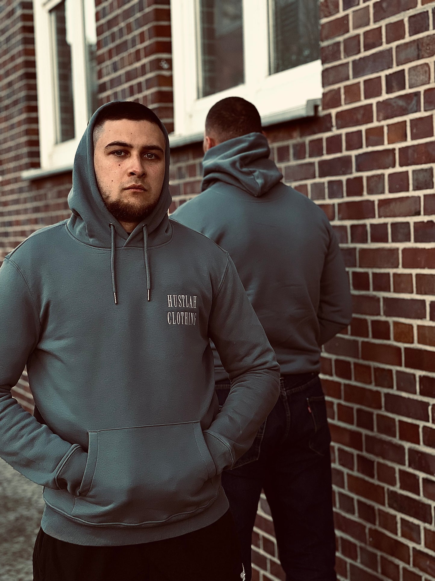 Hoodie „HUSTLAH CLOTHING“ (schiefergrau) - Hustlah