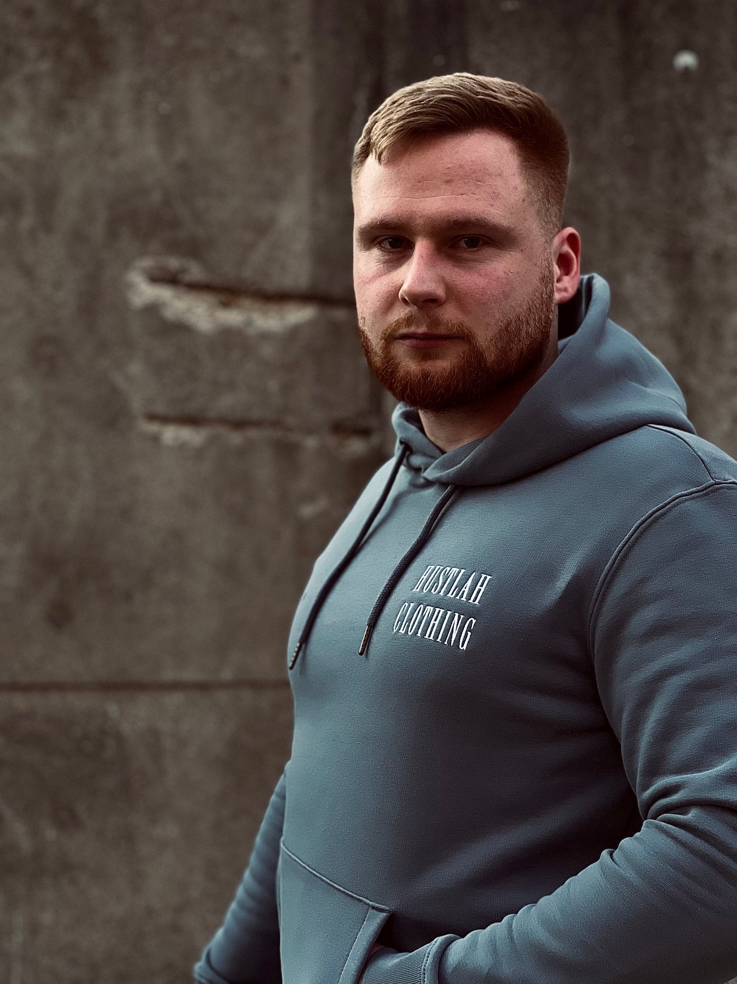 Hoodie „HUSTLAH CLOTHING“ (schiefergrau) - Hustlah