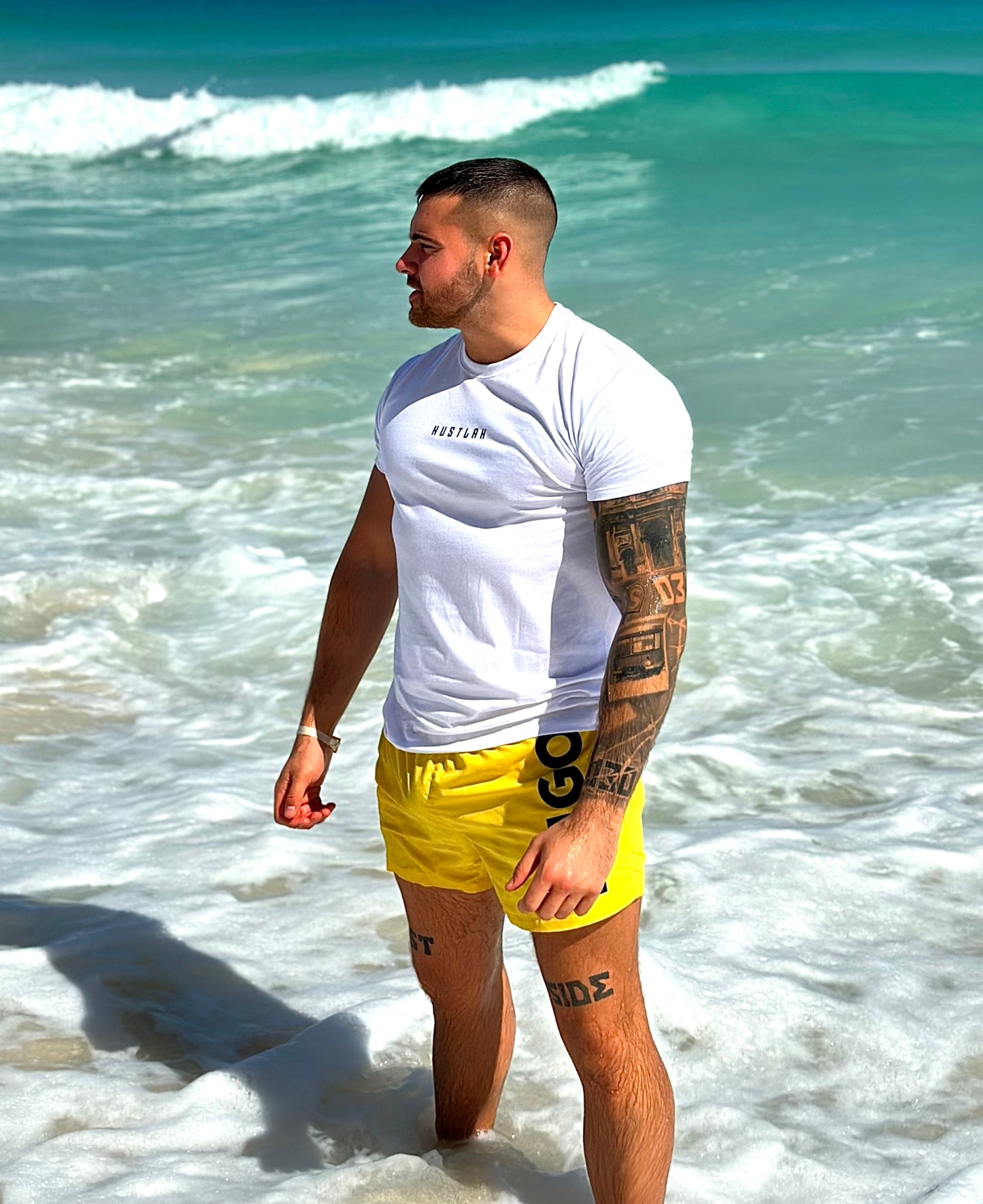 T-Shirt "BASIC" (weiß) - Hustlah