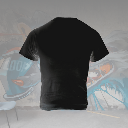 T-Shirt „LOOPCOLORS, LOGO WHITE“ - schwarz