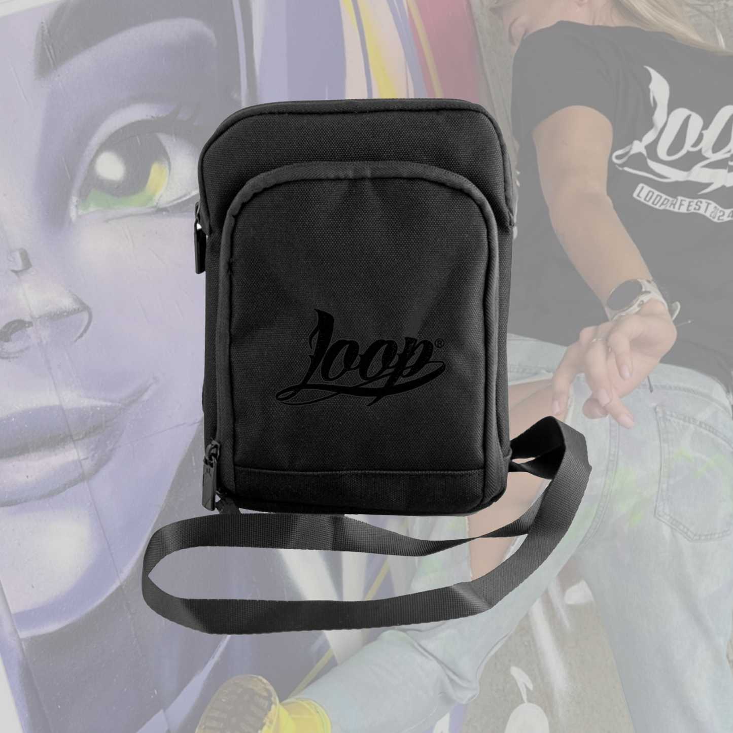 Pusherbag „LOOP LOGO STICK“ - schwarz